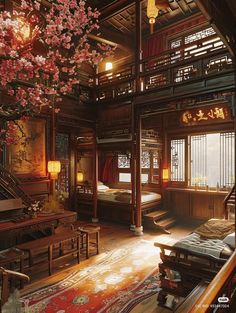 Chinese Architecture Interior, Ancient Chinese Room, Japanese Castle Interior, Chinese Style Bedroom, Traditional Chinese House, Castle Interior, Ancient Chinese Architecture, Ancient Houses, Chinese Interior