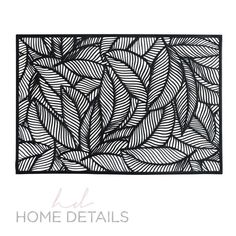 The Pear Placemats Home Details Pear Leaf Laser Cut Placemat in Black Kitchen Table Settings, Laser Lights, Pvc Material, Place Settings, Leaf Design, Dining Room Table, Dining Table In Kitchen, Table Linens, Kitchen Table