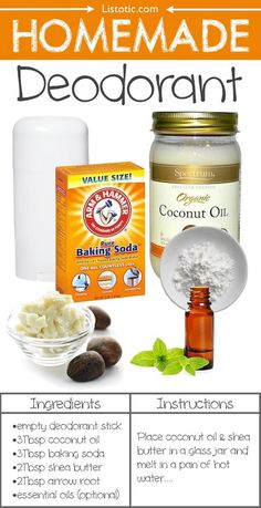 ingredients to make homemade deodorant