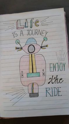 a drawing of a scooter with the words life is a journey enjoy the ride