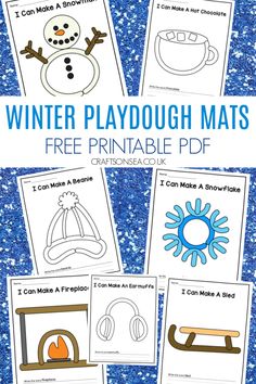 printable winter playdou mats for kids to color