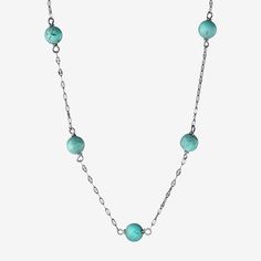 Bead Type: TurquoiseIncluded: 1 Necklace(s)Features: Nickel FreeJewelry Closure: Spring Ring ClaspLink Construction: SolidStone Cut: RoundStone Millimeter Measurement: 6 Mm LengthMetal Color: WhiteChain Length: 16 InchChain Width: 6 MillimetersChain Gauge: 030Extender Length: 2 InchMetal: Sterling SilverChain Construction: LinkCare: Wipe CleanStone Type: 5 Enhanced TurquoiseAuthenticity: Enhanced TurquoiseNecklace Type: Beaded NecklacesCountry of Origin: Imported Simple Beaded Necklace, Simple Beaded Necklaces, Silver Beaded Necklace, Turquoise Bead Necklaces, Silver Bead Necklace, Beading Ideas, Beaded Necklaces, Blue Turquoise, Turquoise Beads