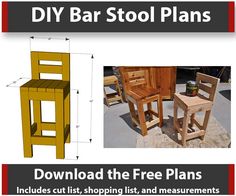 the instructions for how to build a diy bar stool plans are shown in this article