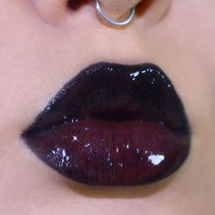 Underland Lip Products – Ensley Reign Cosmetics Black Lip Makeup Look, Matte Lip Makeup Look, Gothic Lip Makeup, Goth Makeup Products, Dark Lipstick Looks, Goth Lips, Lip Makeup Looks, Black Lip Gloss, Black Lipstick Makeup