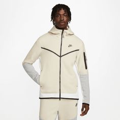 Nike Sportswear Tech Fleece Full-Zip Beige Hoodie Nike Nike Tech Fleece Hoodie, Nike Sportswear Tech Fleece, Tech Fleece Hoodie, Windrunner Jacket, Nike Tech Fleece, Boys Nike, Nike Tech, Tech Fleece, Nike Hoodie