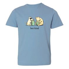 This youth light blue is made from 100% combed, ringspun cotton, all my puppy soft apparel is decorated right here in the U.S.A. Machine wash and dry. Orders ship 3-5 business days after order is placed. Cute Soft-washed Blue T-shirt, Cute Blue Soft-washed T-shirt, Light Blue Cotton T-shirt, Light Blue Graphic Tee With Cartoon Print, Cute Blue Pre-shrunk T-shirt, Cute Light Blue Cotton T-shirt, My Puppy, Bee Kind, Choose Love