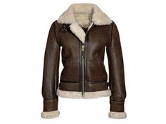 Improve your outdoor clothing with Women's Brown Leather Bomber Jacket from GlitzNGlance which is a fusion between fashion and practicality. It is made of authentic sheepskin leather with faux shearling lining to keep you warm and snug. The jacket has a well-stitched fine finish, open hem cuffs, and original YKK zip closure for durability and convenience. Other features include a classic notch collar, full-length sleeves, two outside waist pockets. B3 bomber jackets for ladies are versatile and Aviator Leather Jacket, Women Products, Aviators Women, Womens Jackets, Real Leather Jacket, Aviator Jackets, Genuine Leather Jackets, Shearling Coat, Brown Leather Jacket