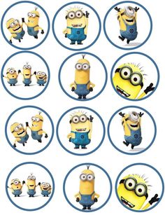 the despicable minion stickers are all in different shapes and sizes, including one