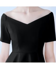 Black V-neck Short Homecoming Dress with Short Sleeves #HTX86091 - GemGrace.com Evening Fitted V-neck Midi Dress, Fitted V-neck Evening Dress, Fitted V-neck Mini Dress For Banquet, Formal Spring Dress With Open Neckline, Spring Formal Dress With Open Neckline, Black V-neck Mini Dress For Semi-formal Occasions, V-neck Mini Dress For Banquet, Spring V-neck Midi Dress For Banquet, Formal V-neck Mini Dress