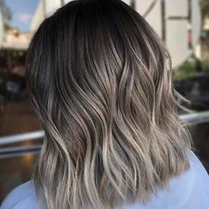 Frosty Brunette, Frosty Brunette Hair, Cool Brunette Hair, Cool Brunette, Cool Blonde Balayage, Ash Gray Hair Color, Short Balayage, Blond Beige, Brown To Blonde Balayage