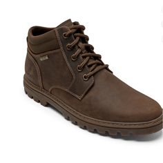 Rockport Men's Weather Or Not Plain Toe Waterproof Boot New Tan Leather/Suede - Ci6148 10.5m Rugged Brown Gore-tex Waterproof Boots, Brown Gore-tex Work Boots For Sports, Rugged Brown Waterproof Boots, Shock Resistant, Rugged Brown Work Boots Abrasion-resistant, Brown Gore-tex Work Boots With Steel Toe, Rockport Shoes, Waterproof Boots, Tan Leather, Men's Shoes