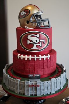 Celebrate Big with a San Francisco 49ers Cake 49ers Birthday Party Ideas For Men, San Francisco 49ers Cake, 49ers Cake, Cake Ideas For Men, Sports Themed Cakes, 49ers Logo, Mens Birthday Party, 49ers Football, Birthday Cakes For Men