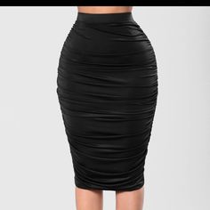 Pair With "Post Breakup Top" Ruched Midi Skirt Elastic Waistband Self: 93% Polyester 7% Spandex Sold Out Online Stretch Skirt With Folds, Knee-length Ruched Bottoms For Party, Black Ruched Skirt In Elastane, Black Ruched Skirt Made Of Elastane, Black Ruched Stretch Skirt, Fitted Bottoms With Folds For Night Out, Black Ruched Stretch Mini Skirt, Black Stretch Ruched Mini Skirt, Black Skirt With Ruched Sides For Night Out