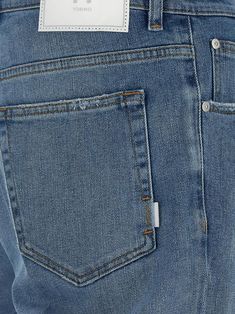 PT Torino jeans in blue cotton with mid waist, regular fit and straight leg. Composition: 99%Cotton, 1%Elastane