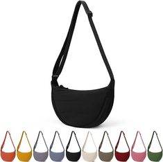 PRICES MAY VARY. 💖【PREMIUM MATERIAL】 Our nylon crescent crossbody bag is made of high-quality composite nylon fabric, which is soft, flexible and smooth, durable, easy to clean and not easy to wear and tear. 💖【CLASSIC SIMPLE DESIGN】Solid color crescent shoulder bag with classic and simple design, sailboat design, more space, the bag contains two inner compartments, perfect for sorting your items and easy access. 💖【CAPACITY】 Size: 31x16x9cm/12.20x6.30x3.54in.The crescent bag purse crossbody ba Men Crossbody Bag, Purse Casual, Crescent Bag, Nylon Crossbody Bag, Sailboat Design, Dumpling Bag, Ivy Style, Purse Crossbody, Motorcycle Style