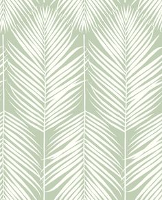 Palm Silhouette Peel-and-Stick Wallpaper in Pastel Green by NextWall Wallpaper Coastal, Coastal Wallpaper, Sage Green Wallpaper, Palm Leaves Pattern, Coastal Blue, Burke Decor, Vinyl Wallpaper, Green Wallpaper, Pastel Green