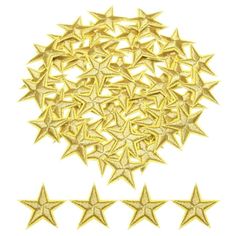 gold stars are arranged in the shape of a circle