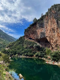 there is a large body of water in the mountains