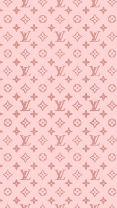 a pink wallpaper with louis vuitton symbols on the bottom and an image of a