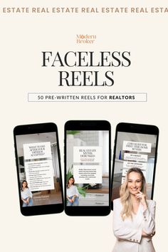 the real estate market faceless reels are on their phones and they're up for sale