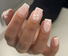 Holiday Nail Inspo, Biab Nails, Holiday Acrylic Nails, Gel Nails French, Acrylic Toe Nails, Hippie Nails, Cute Simple Nails