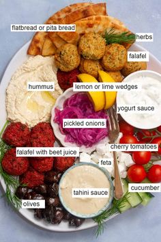 a plate with different types of food on it