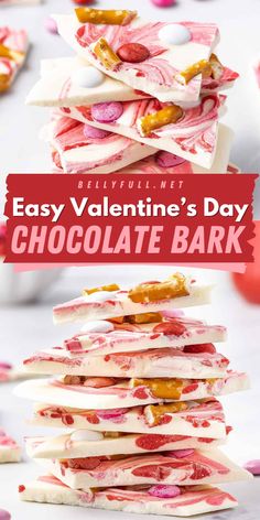 Create Homemade Valentine’s Day Chocolate Bark, an easy Valentine's Day dessert! This holiday chocolate bark is easy to make and customizable with festive toppings. An ideal sweet treat for Valentine’s Day, uses a no bake recipe that's  simple, delicious, and full of love!