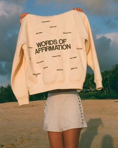 "Words of Affirmation" Oversized Lux Hoodie in Cream – Dandy Worldwide Dandy Worldwide, Cut Cookies, Church Merch, T Shirt Design Ideas, Watch The Sunset, Christian Sweatshirt, Pilates Studio, Words Of Affirmation