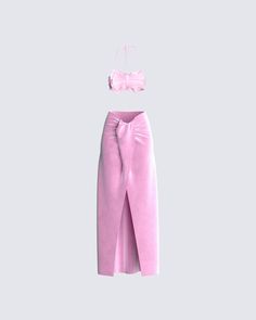 Princess, barbie type of vibe 🎀 Making all their wishes come true with this pink butterfly top and maxi skirt set. The ultimate statement piece for sure 💞 Pink Butterfly Top, White Corset Dress, Closet Y2k, Maxi Skirt Set, Red Mini Skirt, All Pink, Butterfly Top, High Fashion Outfits, Evening Outfits