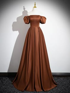 Prom Dress Brown, Satin Long Prom Dress, Simple Satin, Long Formal Dress, Brown Satin, Evening Party Dress, Long Prom Dress, Evening Dresses Long, Homecoming Dress