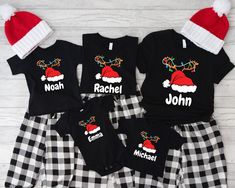 Matching Family Christmas Shirts, Family Christmas Shirt, Matching Xmas Tees, Custom Christmas Tee, Christmas Gift For Family, Group Shirts *HOW TO ORDER* For each shirt: 1-Select color & size 2-Enter the name 3-Add to Cart Repeat 1,2,3 for the next shirt. 4-Place your order *PRODUCTION TIME* 1-5 days (Usually 2 days) *SHIPPING TIME* 2-5 days *For T-shirt Sizes Please refer to the Listing Images. *PRINTING METHOD* DTG printing method is used for these shirts. Send me a message if you have any questions. Family Matching Red Christmas Shirt, Red Family Matching Christmas Shirt, Cotton Shirt For The Holiday Season, Holiday Cotton Shirt, Black Holiday Shirt, Winter Festive Family Matching T-shirts, Festive Christmas Cotton Shirt, Black Festive Tops For Christmas, Black Christmas Festive Tops