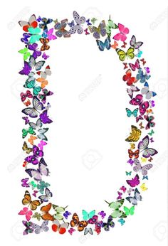 the letter o made up of many colorful butterflies stock photo, images and royalty photos