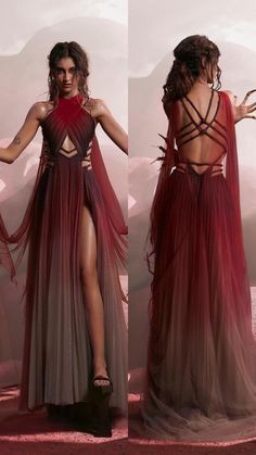 Muscular Woman Dress, High Fae Dress, Spicy Dress, Star Wars Dress Gowns, Dresses With Armor, Fierce Fashion, Dystopian Dress, Dragon Fashion Inspiration, Fire Themed Dress