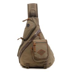 Men's Chest Pack Vintage Canvas Sling Bag - Woosir Sling Bag Canvas, Canvas Backpack Men, Canvas Sling Bag, Chest Bag Men, Sling Bag For Men, Chest Pack, Hiking Bag, Shoulder Sling, Crossbody Bags For Travel