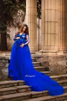 Maternity Ball Gowns, Royal Blue Maternity Dress, Blue Baby Shower Dress, Photo Shoot Maternity, Elegant Maternity Dresses, Maternity Fashion Dresses, Blue Maternity Dress, Maternity Dresses For Baby Shower, Baby Shower Dress