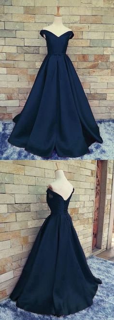 Navy Off Shoulder Evening Prom dresses, A line Long prom dress, Custom Simple prom dress, Cheap prom dress, prom dress 2017, 15039 Prom Dresses Off The Shoulder, Chic Prom Dresses, Navy Prom Dresses, Prom Dresses 2018, Simple Prom Dress, Evening Party Gowns, Prom Dresses For Teens, Satin Prom Dress, Ball Gowns Prom