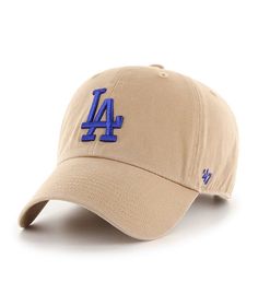 47 BRAND HATS '47 Brand Los Angeles Dodgers Clean Up Hat | Khaki Dodger Hats, Raised Embroidery, Trendy Hat, Red Accessories, Socks And Sandals, 47 Brand, Los Angeles Dodgers, Embroidery Logo, Hat Hairstyles