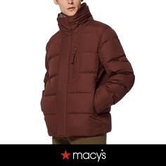 in stock Brown Down Outerwear For Fall, Classic Winter Down Outerwear, Classic Fall Puffer Jacket For Outdoor, Classic Fall Outdoor Puffer Jacket, Winter Brown Sport Coat With Padded Collar, New York Mens, Down Puffer Jacket, Marc New York, Men's Coats & Jackets