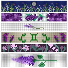 cross stitch pattern with flowers and letters