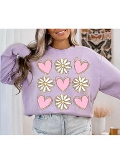 Oopsie Daisy Crafts Love Sweatshirt, Heart Outline, Specialty Tools, Pink Hearts, Cozy Sweatshirts, Christmas Sweatshirts, Pink Heart