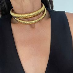 Chunky, Elegant and Stylish Choker - Material: 18K Gold Plated - Size: Big 16mm or Medium 12mm - Length: 13" - 16" - Color: Gold or Silver - Included: * One Choker Tip: Complete the set with our Emma Bundle Minimalist Accessories, Plate Size, Size 13, Choker, 18k Gold, Gold Plate, Bundles, Plating, Silver