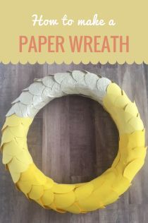 a paper wreath made to look like a banana