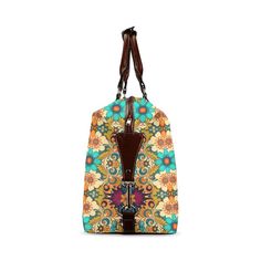 • Boho Bag: Features an elegant and intricate floral pattern print, perfect for fans of bohemian-inspired fashion.• 70s Boho Travel Bag: A stylish duffel bag that embodies the free-spirited vibe of the 70s.• Elegant Teal Turquoise Floral Duffel Bag: Showcases a stunning multicolor design in turquoise, teal, green, and maroon.• Flight Bag: Ideal for air travel with dimensions of 19.7" x 8.5" x 14.5", meeting carry-on size requirements.• Waterproof Carry-On Flight Bag: Made from high-grade waterpr Bohemian Bags With Large Capacity For Trips, Multicolor Bohemian Travel Bag For Trip, Bohemian Shoulder Bag With Luggage Sleeve For Daily Use, Luxury Bohemian Rectangular Travel Bag, Bohemian Bags With Floral Print For Daily Use, Bohemian Rectangular Bag With Luggage Sleeve, Bohemian Shoulder Bag With Luggage Sleeve, Retro Travel Bag With Double Handle, Blue Bohemian Travel Bag