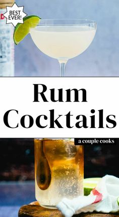 rum cocktails with the title overlay