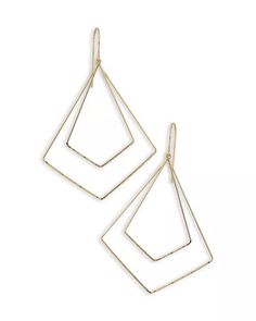 Bloomingdale's - Double Wire Geometric Drop Earrings in 14K Yellow Gold - 100% Exclusive Hangings Gold Earrings, Earrings Geometric, Exclusive Jewelry, French Wire, Arrow Necklace, Gold Earrings, Jewelry Accessories, Gold Necklace, Hoop Earrings