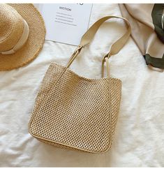 Buy Online Elena Handbags Straw Woven Tote Bag Square Beach Bags With Braided Handles, Square Straw Beach Bag For Vacation, Square Beach Bags For Summer, Casual Beige Square Straw Bag, Square Summer Beach Bags, Beige Rectangular Straw Bag For Beach Season, Trendy Beige Beach Bag With Open Weave, Beige Basket Shoulder Bag For Beach Season, Vacation Rectangular Shoulder Bag With Braided Handles