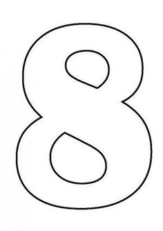 the number 8 is drawn in black and white, with no outlines on it