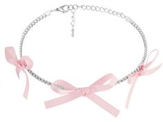 PRICES MAY VARY. Add a sweet final touch to your neck, goes well with any outfit with this dainty stunning bow tennis choker to elevate your look with Y2K aesthetic Choker style, tennis chain with three cute little ribbon bows, adjustable lobster clasp closure Available in 3 colours as baby blue, blush pink, pure white Bow motif, bow stacking, as many as you can add these bows to your outfit as hyper-femininity, balletcore,... or simply I am just a girl shoutout to the world Wear only this choke Pink Bow Necklace, Coquette Tennis, Bow Stacking, Aesthetic Choker, Tennis Choker Necklace, Necklaces Aesthetic, Coquette Jewelry, Trendy Stuff, Pastel Bows