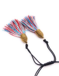 "Boho Bracelets for Women Details: Handmade Woven Bracelet Adjustable from 5\" inches to 10\" inches Dimensions: 3.5\" x 0.75\" or 8.5 cm x 1.8 cm 2\" Multicolor Silk Tassels. The tassels are wrapped with brass wire. This is a trendy piece to wear alone or with other bracelets. Each item is carefully shipped in a beautiful organza pouch, bubble wrapped and well protected." Adjustable Beaded Bracelets With Tassels For Beach, Adjustable Tassel Jewelry For Beach, Adjustable Tassel Jewelry For The Beach, Bohemian Multicolor Tassel Bracelets, Bohemian Tassel Bracelet, Adjustable Beaded Bracelets With Tassels For Festivals, Adjustable Tassel Bracelets As Gifts, Multicolor Tassel Bracelets For Festivals, Adjustable Bohemian Friendship Bracelets With Tassels