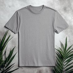 Basic Gray Short Sleeve T-shirt, Heather Grey Cotton Short Sleeve T-shirt, Heather Grey Crew Neck T-shirt With Graphic Print, Heather Grey Graphic Print Crew Neck T-shirt, Heather Grey Short Sleeve Top With Graphic Print, Gray Plain Crew Neck T-shirt, Gray Cotton Short Sleeve T-shirt, Basic Tri-blend T-shirt, Basic Solid Tri-blend T-shirt